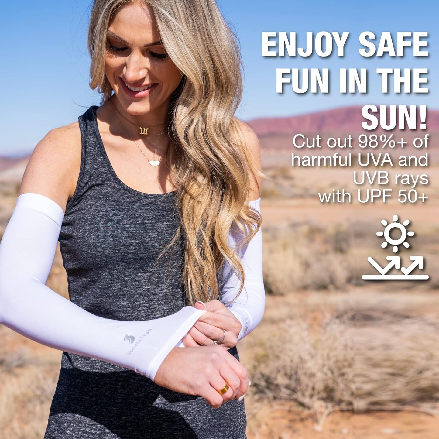 SportsTrail Cooling Arm Sleeves for Men & Women – Breathable, UV Sun Protection, Sports Arm Sleeves for Women, Men & Youth