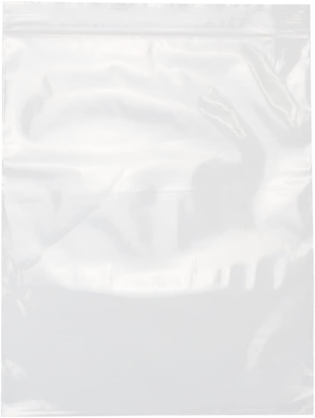 12" X 15" (100 Bags) 2 Mil Clear Reclosable Zip Plastic Poly Bags with Resealable Lock Seal Zipper