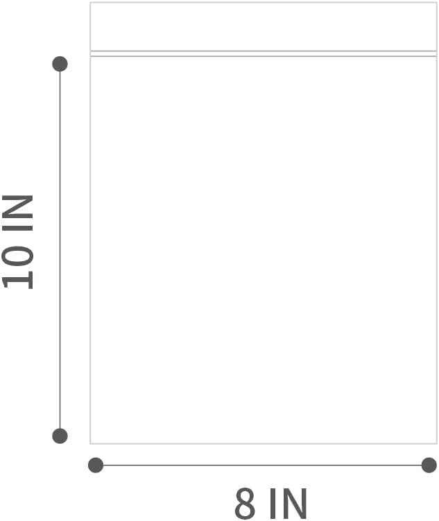 8" X 10" (1000 Bags) 2 Mil Clear Reclosable Zip Plastic Poly Bags, Quart with Resealable Lock Seal Zipper