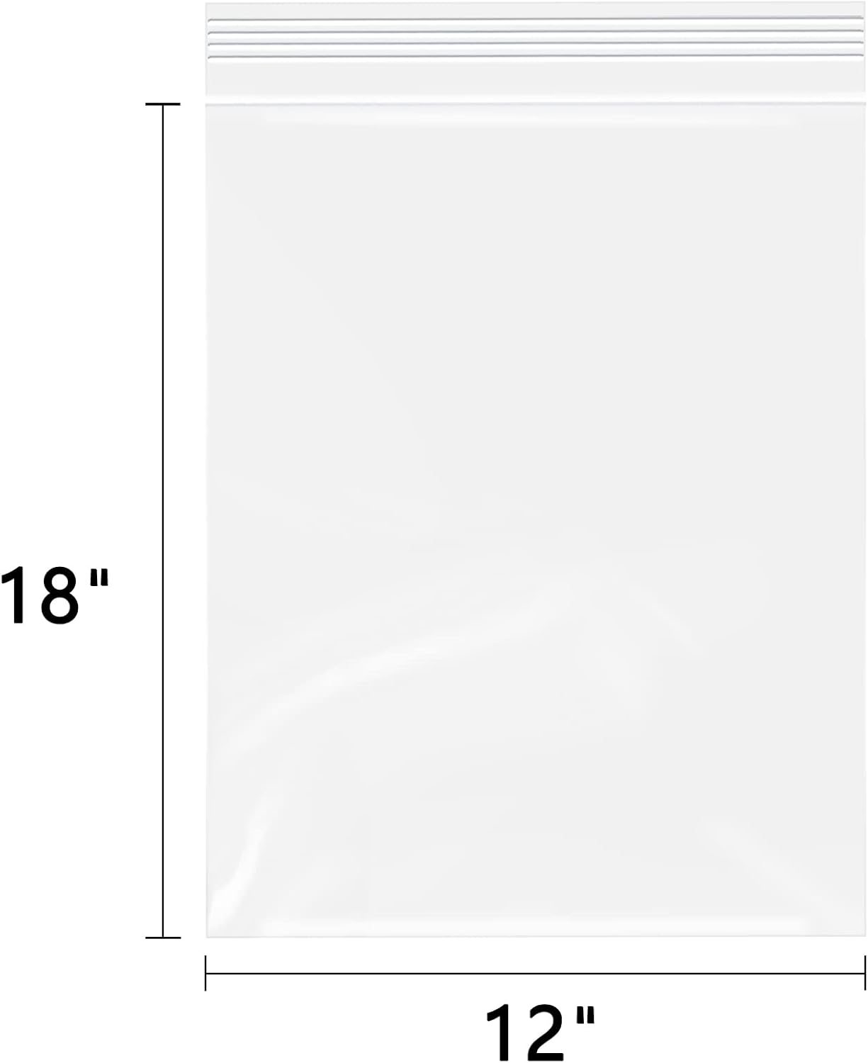 12" x 18"(100 Count) Large Zip Plastic Poly Bags - 2 Mil Clear Reclosable Zipper Bags for Prints, Photos, Documents, Clothing, T-Shirt, Storage