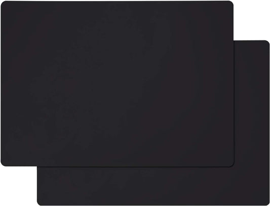 Gartful Extra Large Silicone Mats for Countertop, 28" by 20" Multipurpose Mat, Counter Table Protector, Desk Saver Pad, Placemat Nonstick Nonskid Heat-Resistant Pad, Black, 2PCS