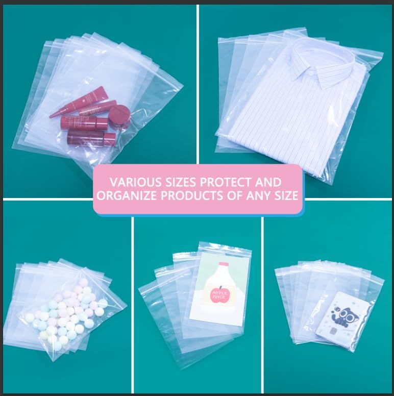 iMailer - 1000 Pcs- 5" x 7" Clear Small Zip Bag - Reclosable Zip Plastic Poly Bags 2 Mil with Resealable Lock Seal Zipper for A2 A4 A6 Cards & Envelopes, Bakery, Cookies, Sandwich