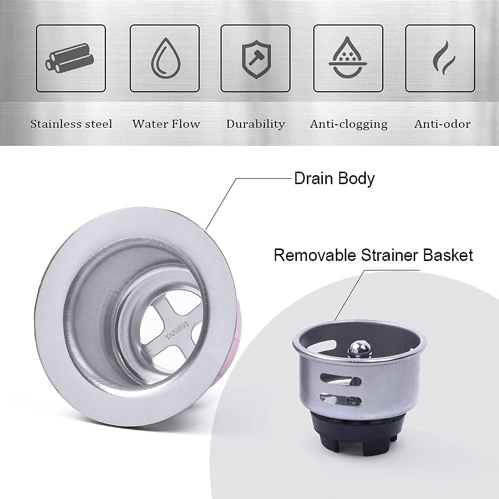 Junior Duo Bar/Pre Sink Stainless Steel Strainer Assembly W/Basket Strainer