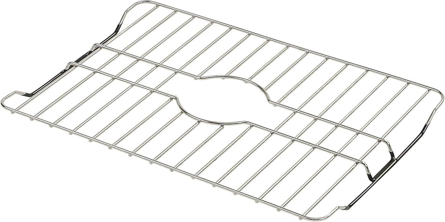 SunnyPoint 304 Stainless Steel Sink Protector Rack – Rust-Resistant Grid for Kitchen Sink Bottom, Scratch Prevention, Drainage Support – Fits Sinks 17.5" x 12.4", Center Drain Hole Required