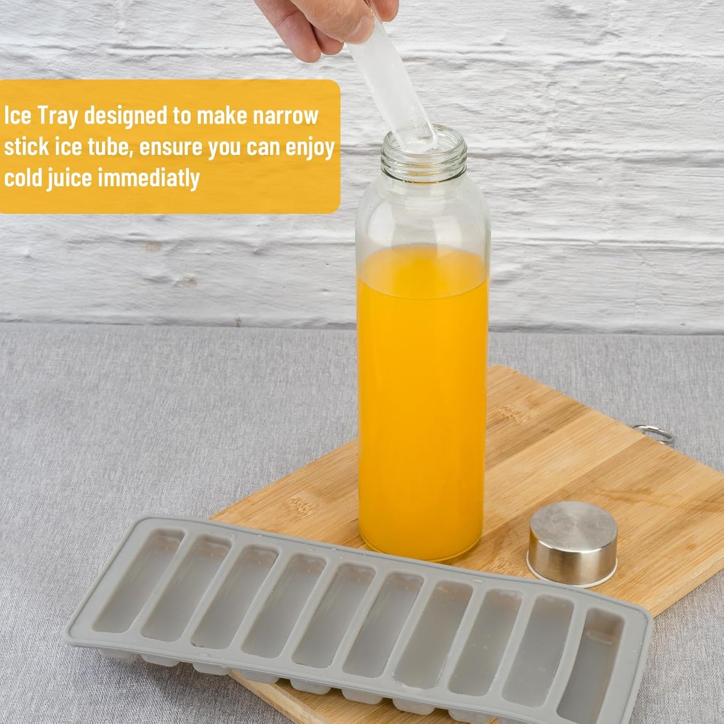 Zukro Glass Water Bottles with Lids 18 oz, 10 Pack Reusable Juice Bottles With Stainless Steel Airtight Cap for Juicing, Leak Proof Clear Drinking Jar Beverage storage container for Fridge, BPA Free