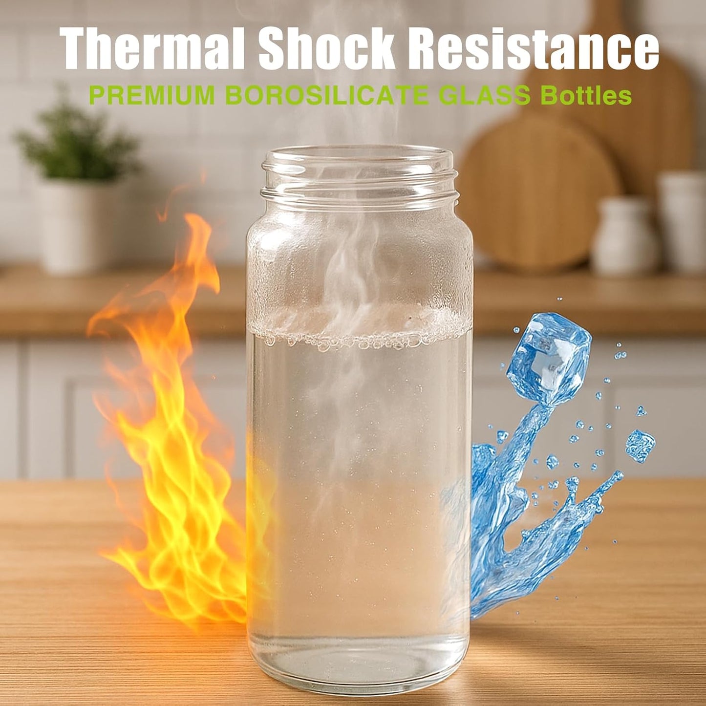 Tronco 20oz Borosilicate Glass Water Bottle with Bamboo Lid, Non-Slip Silicone Sleeve, Leak-Proof and Reusable Glass Bottle Perfect for gifts,Travel, Gym, and Everyday Use, BPA-Free, Dishwasher Safe