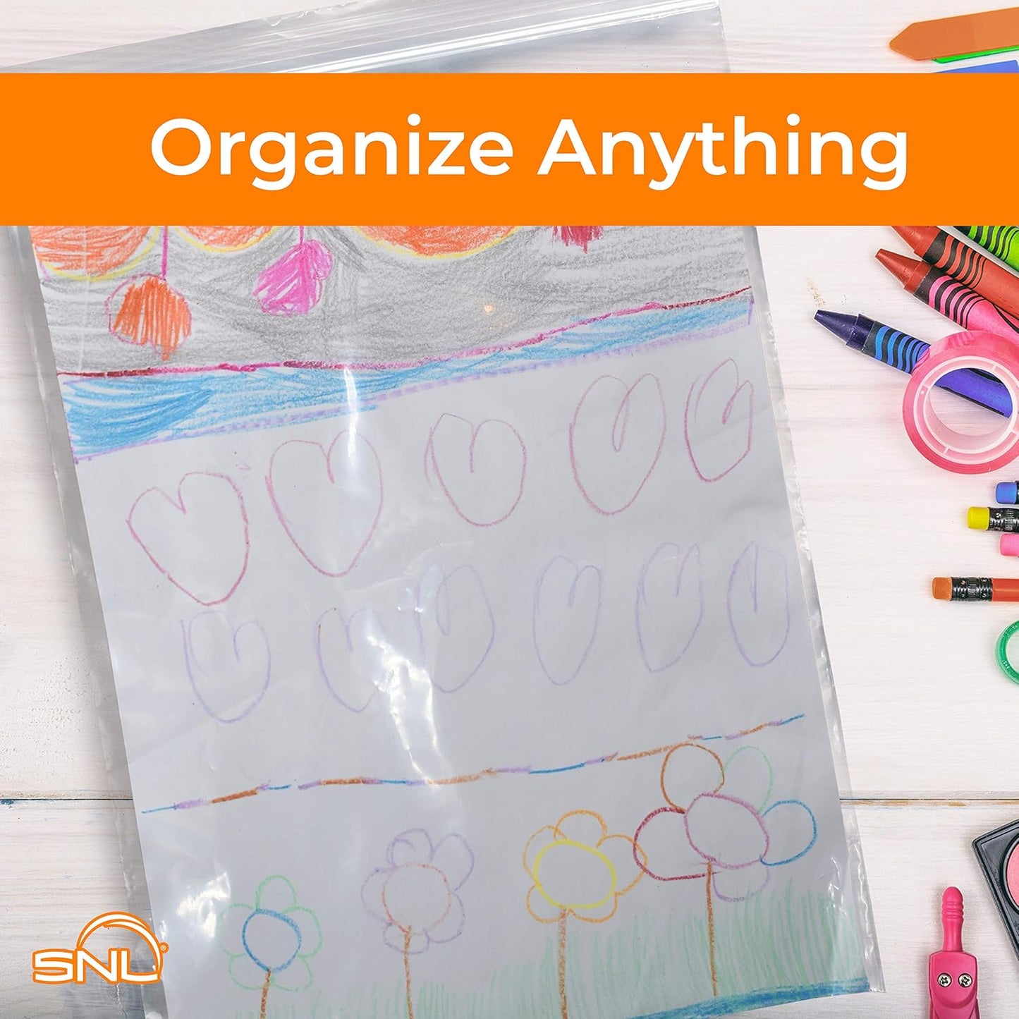 SNL | 9" X 12" - 2 MIL - 1,000 Bags | Large | Strong | Zipper Lock Reclosable, Clear, Disposable, Plastic Bags, For Food and Storage