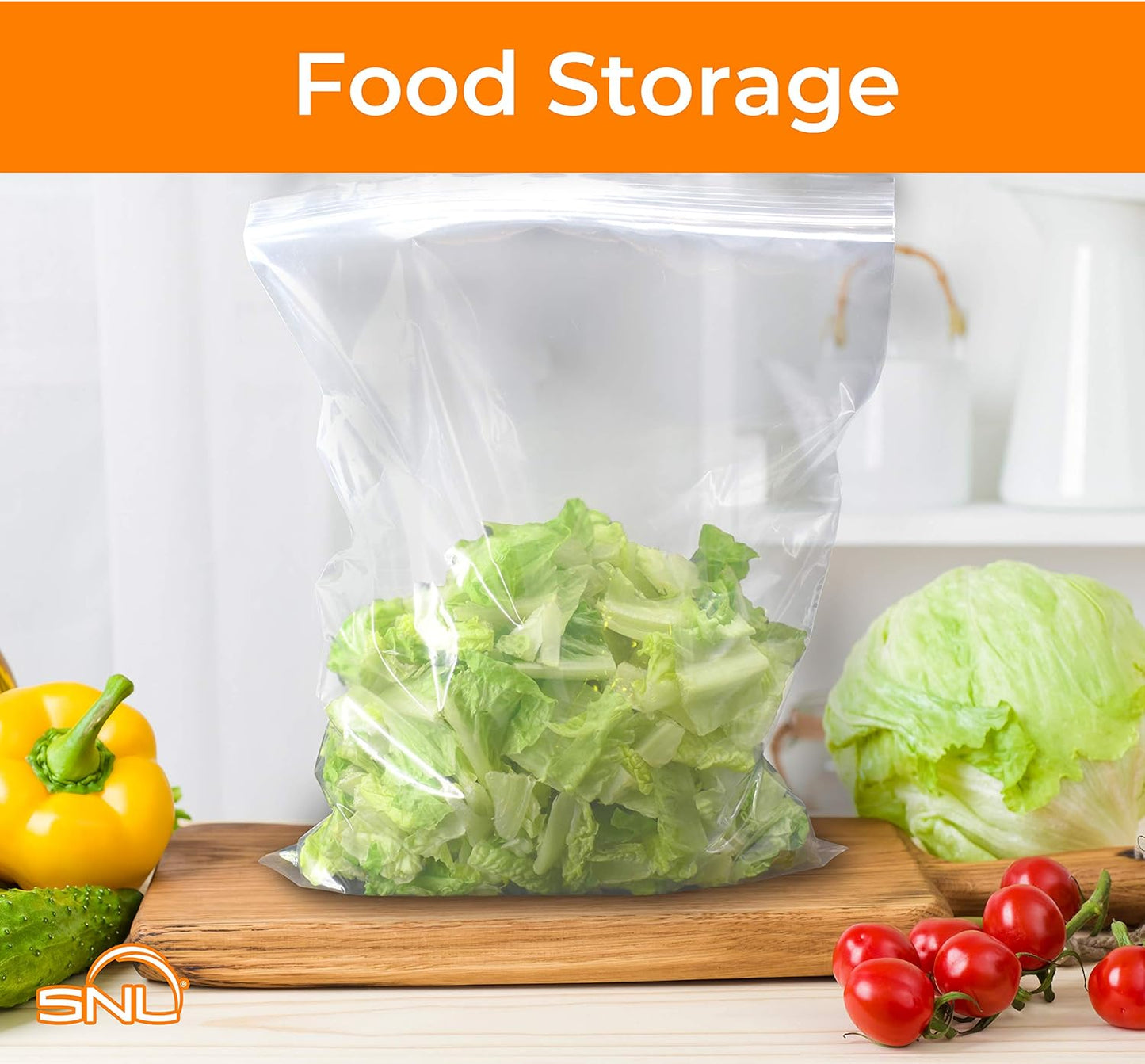 SNL | 10" X 13" - 2 MIL - 1,000 Bags | Large - Gallon | Strong | Zipper Lock Reclosable, Clear, Disposable, Plastic Bags, For Food and Storage