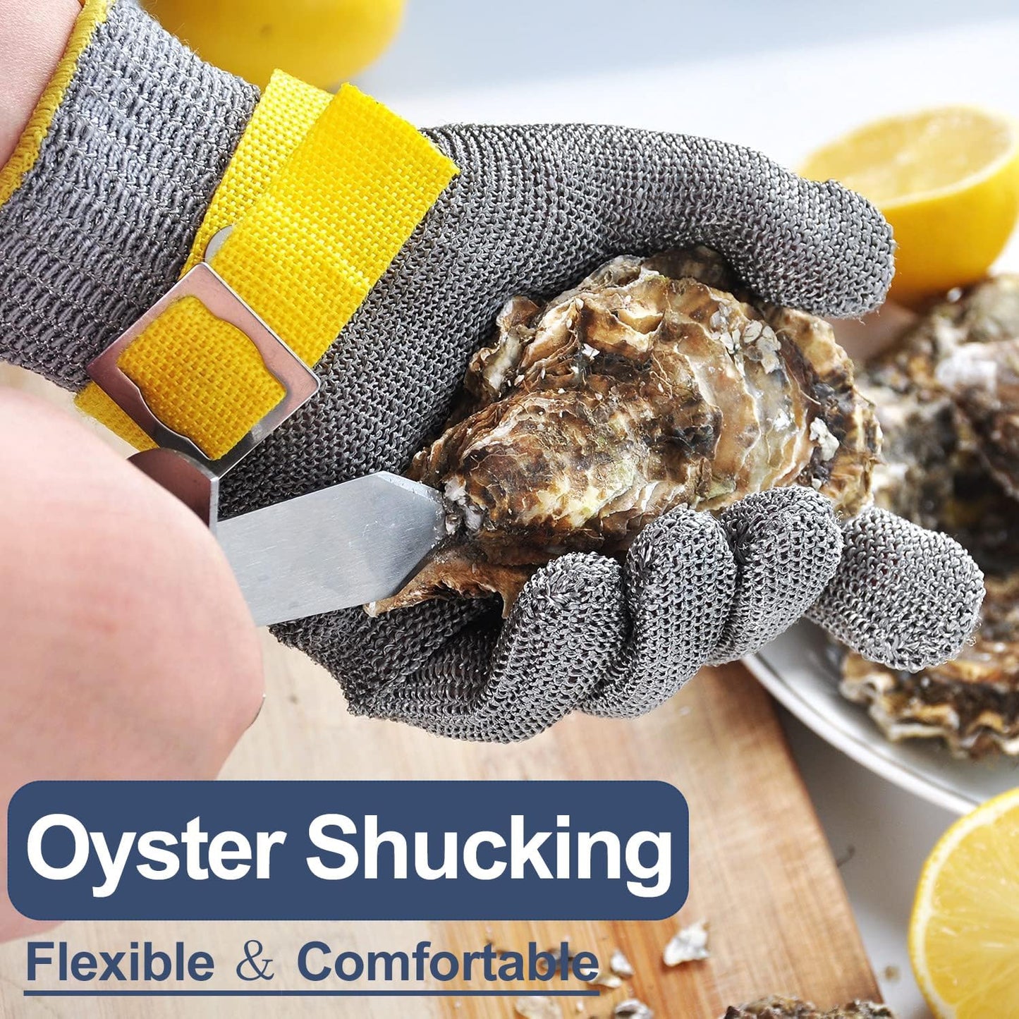 Dowellife Level 9 Cut Resistant Glove, Grey, X-Large, 2 Pcs