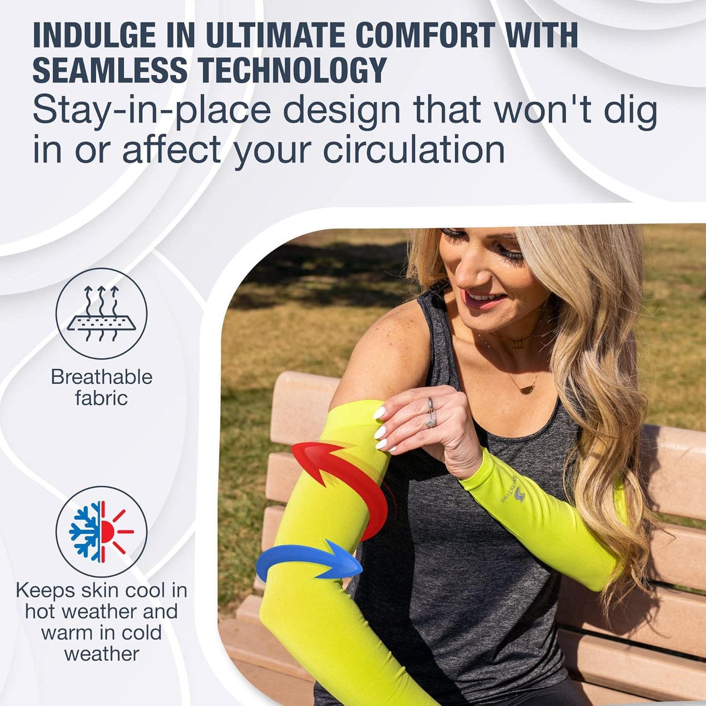 SportsTrail Cooling Arm Sleeves for Men & Women – Breathable, UV Sun Protection, Sports Arm Sleeves for Women, Men & Youth