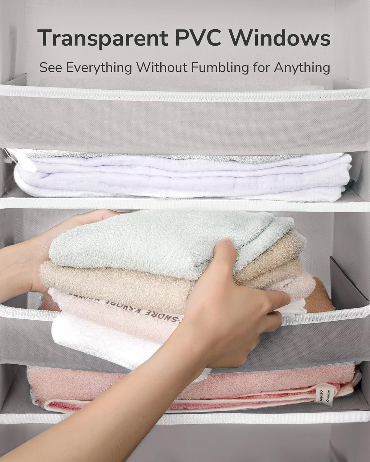 ULG Over The Door Organizer with 6 Large Pockets 12 Side Pockets, 50lbs Weight Capacity Door Hanging Organizer for Bedroom, Bathroom, Pantry, Nursery Storage, Gray