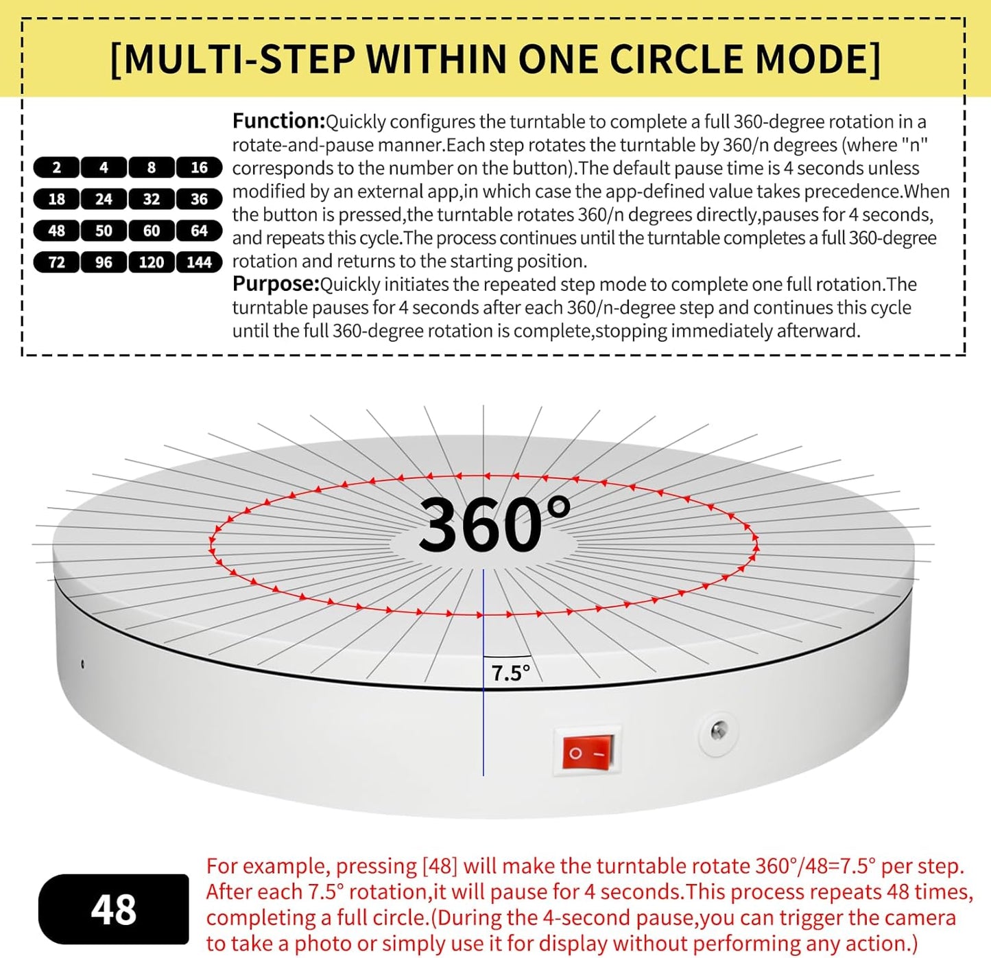 12.6In Remote Motorized Electric Turntable Rotating Display Stand Rotating Platform Photography Turntable motorized lazy susan base giratoria para for Photography,3D Scanner,(Load Range:88~300lbs)
